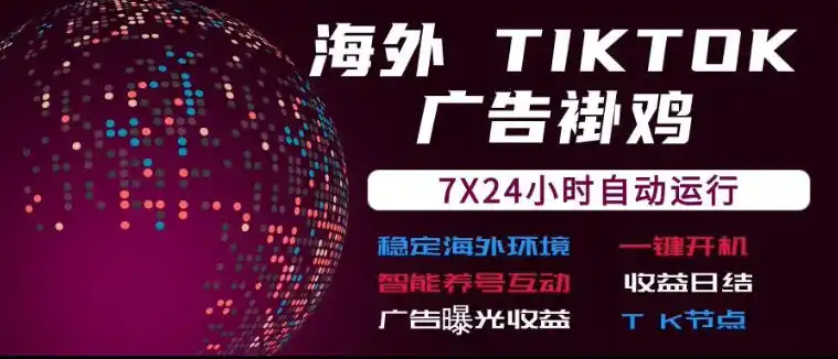 海外TikTok挂G流量变现，7X24自动运行，广告曝光收益，收益日结【揭秘】-优优云网创