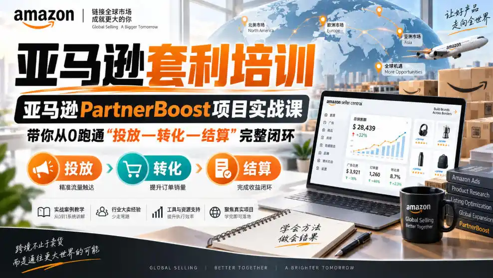 lead菌·亚马逊套利培训，亚马逊partnerboost项目实战课，带你从0跑通”投放—转化—结算”完整闭环-优优云网创