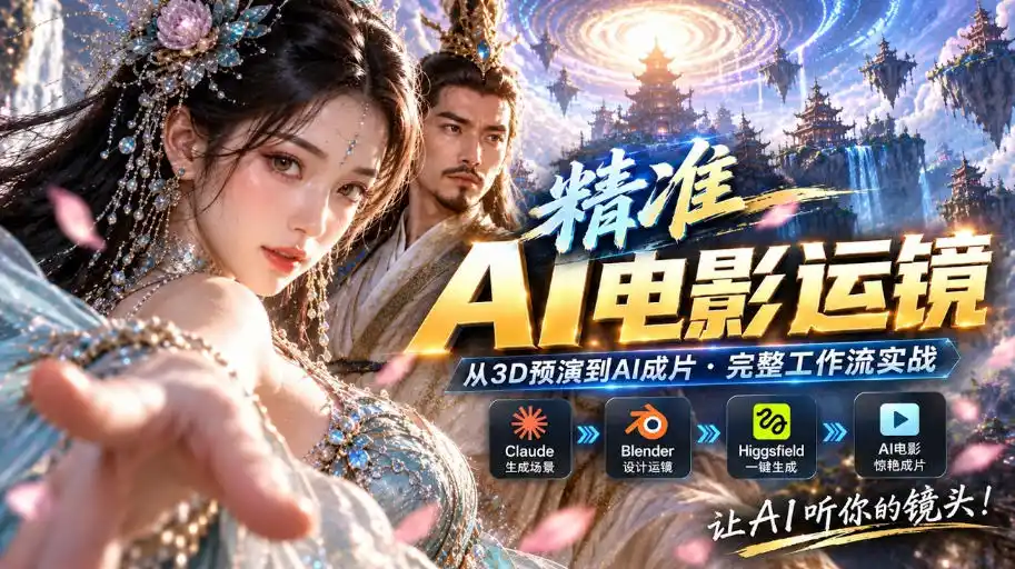 AI视频终于能精准运镜了！Claude+Blender+Higgsfield免费插件实测-优优云网创