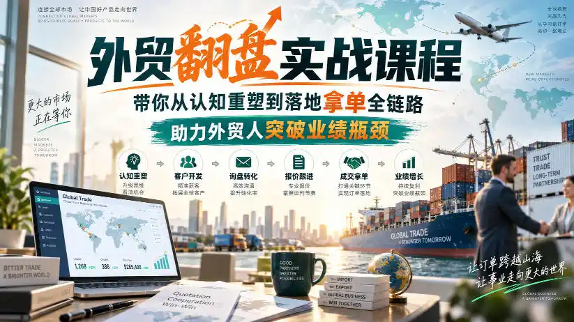 外贸翻盘实战课程,带你从认知重塑到落地拿单全链路,助力外贸人突破业绩瓶颈-优优云网创